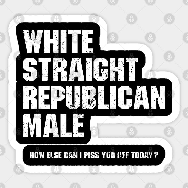 White Straight Republican Male Sticker by Ayana's arts